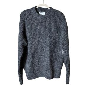 Old Navy Wool Blend‎ Sweater Size Medium Chunky Fuzzy Indie Grey Jumper NWT